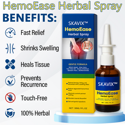 🔥SKAVIX™ HemoEase Herbal Spray – Say Goodbye to Burning, Itching & Discomfort Naturally 🌿